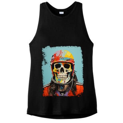 Skeleton Ice Hockey Great Gift Ladies PosiCharge Tri-Blend Wicking Tank
