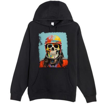 Skeleton Ice Hockey Great Gift Premium Pullover Hoodie