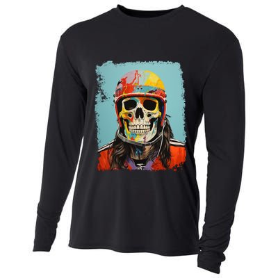 Skeleton Ice Hockey Great Gift Cooling Performance Long Sleeve Crew