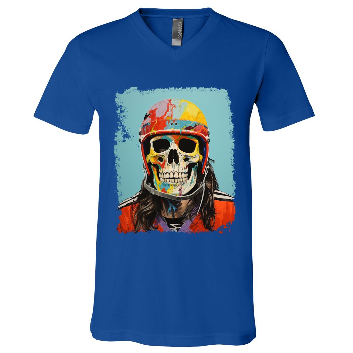 Skeleton Ice Hockey Great Gift V-Neck T-Shirt