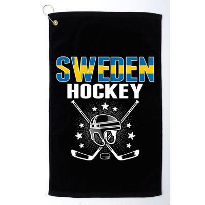 Sweden Ice Hockey Fans Jersey Support Swedish Hockey Team Funny Gift Golf Towel