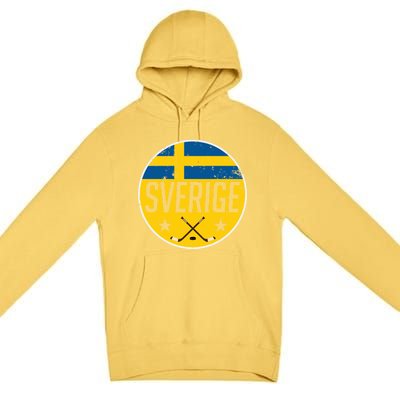 Sweden Ice Hockey Flag Jersey Supporter Sverige Fan Gift Meaningful Gift Premium Pullover Hoodie