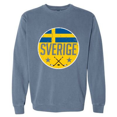 Sweden Ice Hockey Flag Jersey Supporter Sverige Fan Gift Meaningful Gift Garment-Dyed Sweatshirt