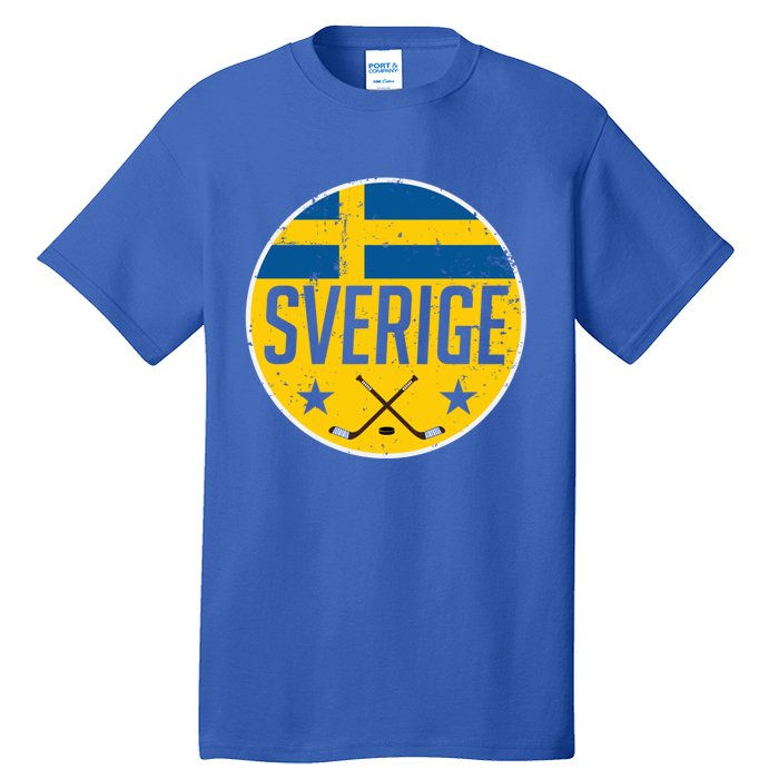 Sweden Ice Hockey Flag Jersey Supporter Sverige Fan Gift Meaningful Gift Tall T-Shirt