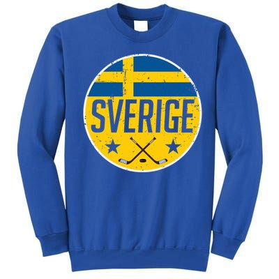 Sweden Ice Hockey Flag Jersey Supporter Sverige Fan Gift Meaningful Gift Tall Sweatshirt