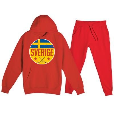 Sweden Ice Hockey Flag Jersey Supporter Sverige Fan Gift Meaningful Gift Premium Hooded Sweatsuit Set