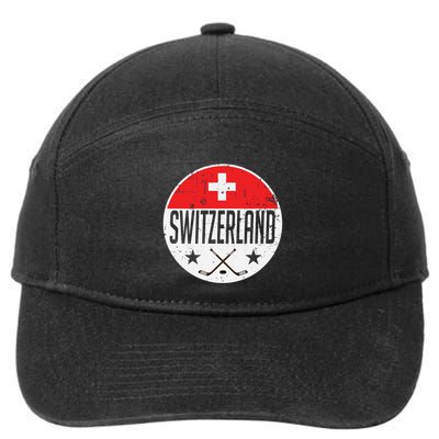 Switzerland Ice Hockey Flag Jersey Supporter Swiss Fan Cute Gift 7-Panel Snapback Hat