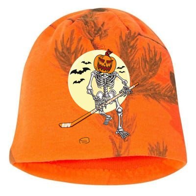 Skeleton Ice Hockey Halloween Cool Pumpkin Boy Kati - Camo Knit Beanie