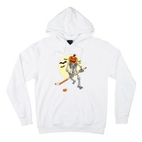 Skeleton Ice Hockey Halloween Cool Pumpkin Boy Hoodie