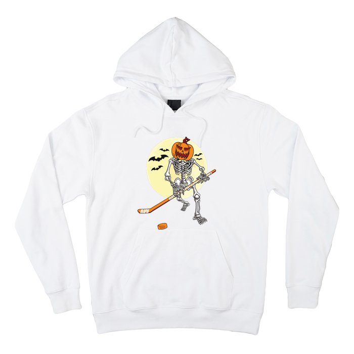 Skeleton Ice Hockey Halloween Cool Pumpkin Boy Hoodie