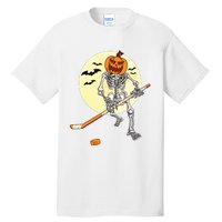 Skeleton Ice Hockey Halloween Cool Pumpkin Boy Tall T-Shirt