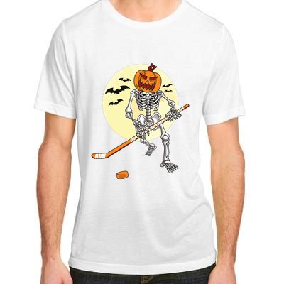 Skeleton Ice Hockey Halloween Cool Pumpkin Boy Adult ChromaSoft Performance T-Shirt