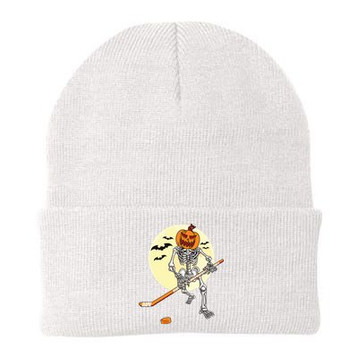 Skeleton Ice Hockey Halloween Cool Pumpkin Boy Knit Cap Winter Beanie