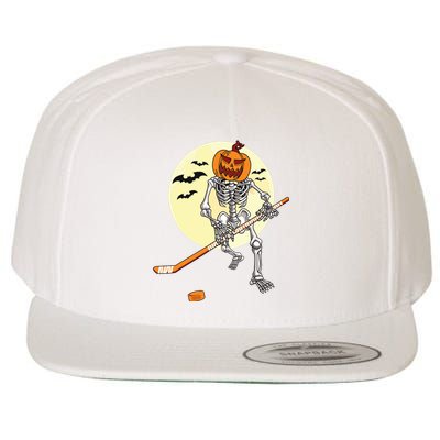 Skeleton Ice Hockey Halloween Cool Pumpkin Boy Wool Snapback Cap