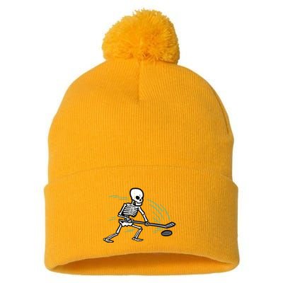 Skeleton Ice Hockey Halloween Costume Boy Pom Pom 12in Knit Beanie