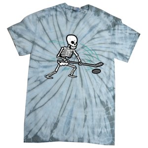 Skeleton Ice Hockey Halloween Costume Boy Tie-Dye T-Shirt