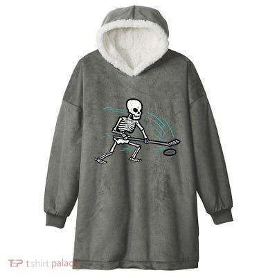 Skeleton Ice Hockey Halloween Costume Boy Hooded Wearable Blanket