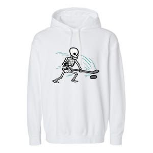 Skeleton Ice Hockey Halloween Costume Boy Garment-Dyed Fleece Hoodie