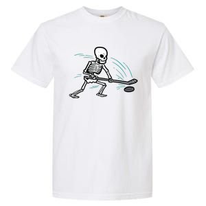 Skeleton Ice Hockey Halloween Costume Boy Garment-Dyed Heavyweight T-Shirt