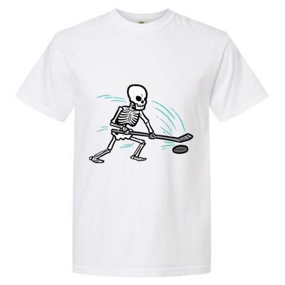 Skeleton Ice Hockey Halloween Costume Boy Garment-Dyed Heavyweight T-Shirt