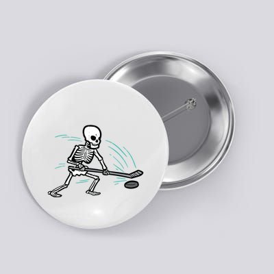 Skeleton Ice Hockey Halloween Costume Boy Button