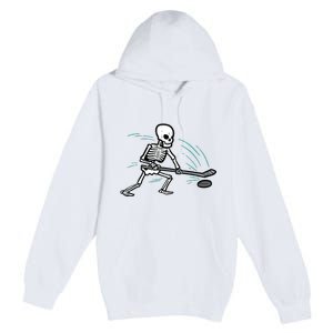 Skeleton Ice Hockey Halloween Costume Boy Premium Pullover Hoodie