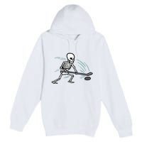 Skeleton Ice Hockey Halloween Costume Boy Premium Pullover Hoodie