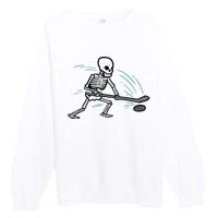 Skeleton Ice Hockey Halloween Costume Boy Premium Crewneck Sweatshirt