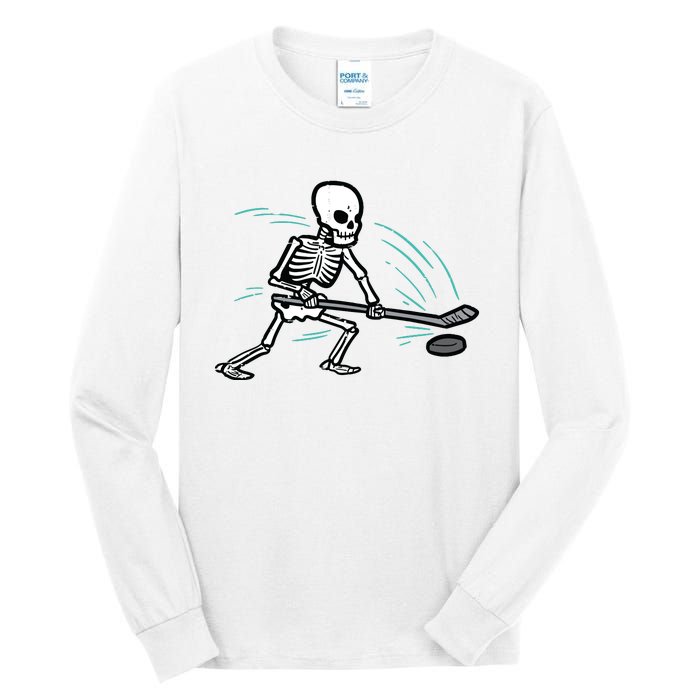 Skeleton Ice Hockey Halloween Costume Boy Tall Long Sleeve T-Shirt