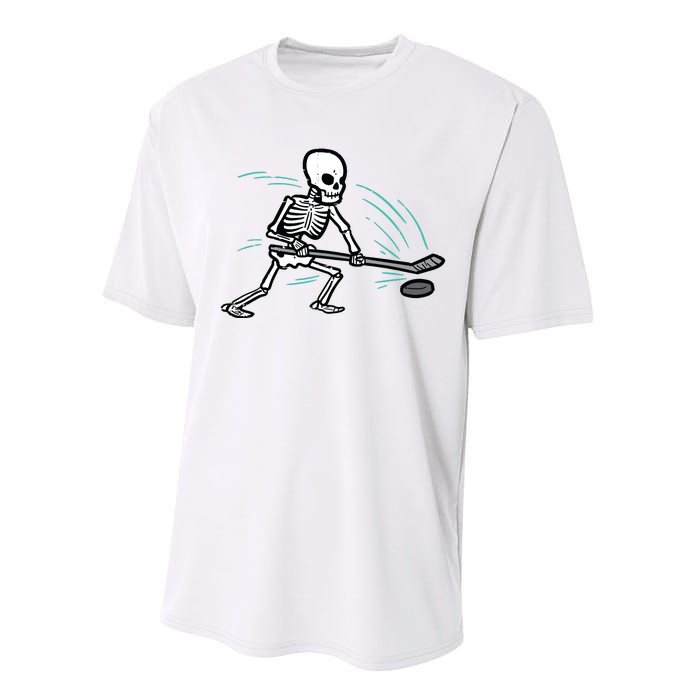 Skeleton Ice Hockey Halloween Costume Boy Performance Sprint T-Shirt