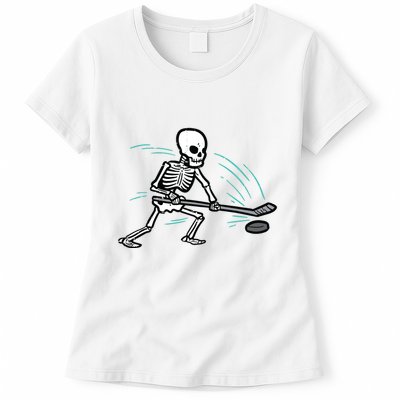 Skeleton Ice Hockey Halloween Costume Boy Womens T-Shirt