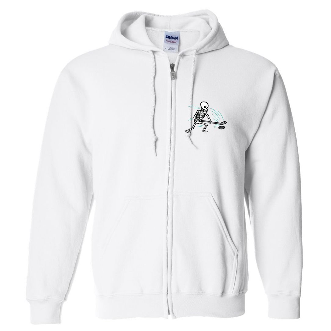 Skeleton Ice Hockey Halloween Costume Boy Full Zip Hoodie