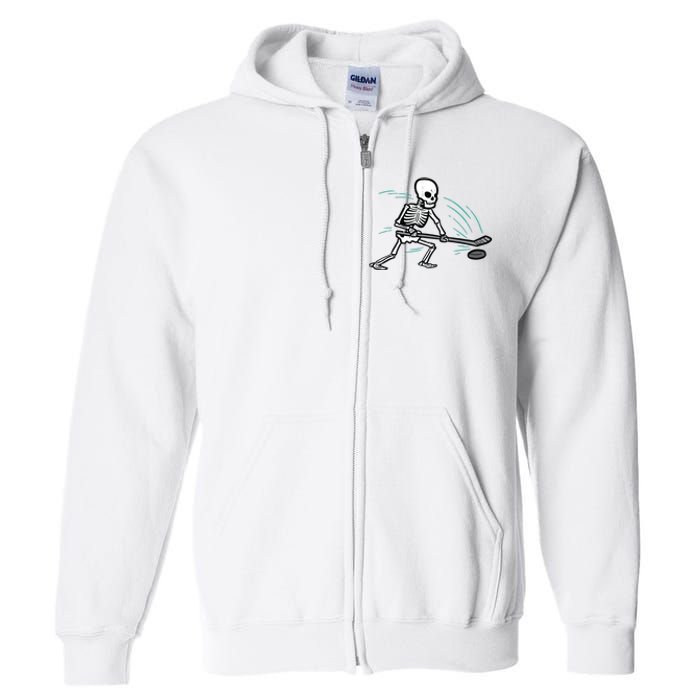 Skeleton Ice Hockey Halloween Costume Boy Full Zip Hoodie