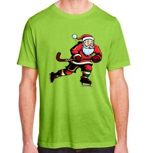 Santa Ice Hockey Lover Player Christmas Gift Adult ChromaSoft Performance T-Shirt