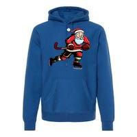 Santa Ice Hockey Lover Player Christmas Gift Premium Hoodie