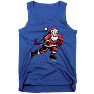 Santa Ice Hockey Lover Player Christmas Gift Tank Top