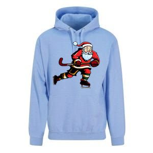 Santa Ice Hockey Lover Player Christmas Gift Unisex Surf Hoodie