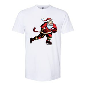 Santa Ice Hockey Lover Player Christmas Gift Softstyle CVC T-Shirt