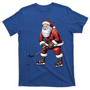 Santa Ice Hockey Santa Claus Playing Ice Hockey Xmas Funny Gift T-Shirt