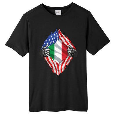 Super Italian Heritage Proud Italy Roots USA Flag Tall Fusion ChromaSoft Performance T-Shirt