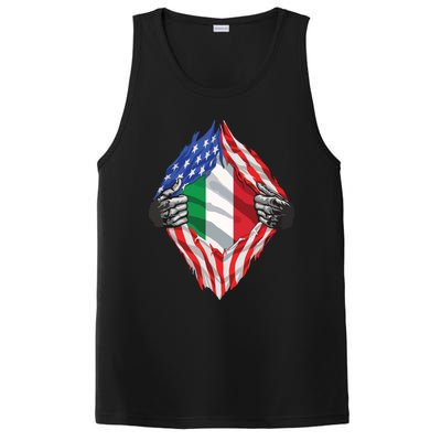 Super Italian Heritage Proud Italy Roots USA Flag PosiCharge Competitor Tank