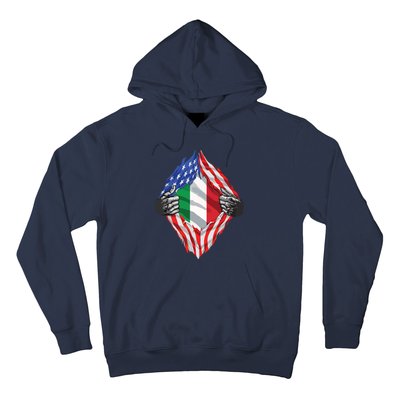 Super Italian Heritage Proud Italy Roots USA Flag Hoodie