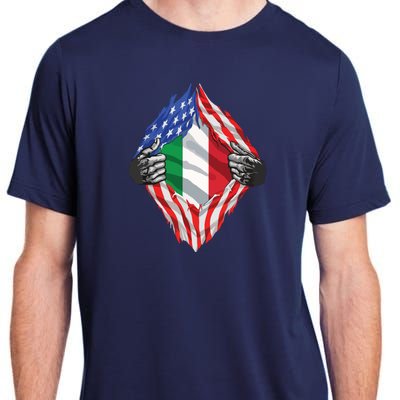 Super Italian Heritage Proud Italy Roots USA Flag Adult ChromaSoft Performance T-Shirt