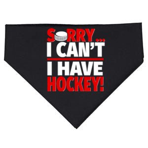 Sorry I Have Hockey Hockey Coach Or Hockey Player Funny Gift USA-Made Doggie Bandana