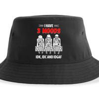 Skeleton I Have 3 Moods IDK IDC And IDGAF Sustainable Bucket Hat