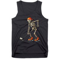 Skeleton Ice Hockey Halloween Costume Gift Tank Top