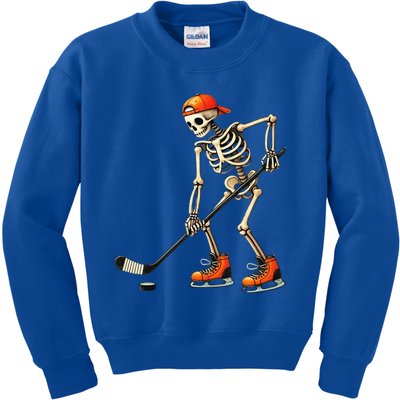 Skeleton Ice Hockey Halloween Costume Kids Sweatshirt