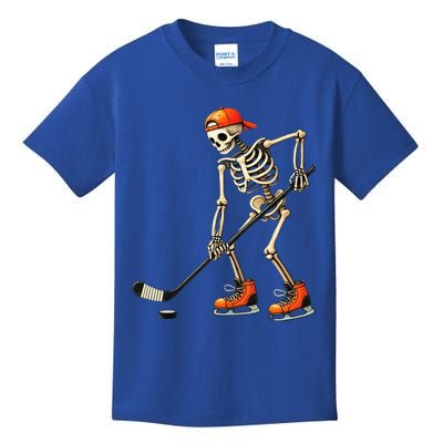 Skeleton Ice Hockey Halloween Costume Kids T-Shirt