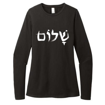 Shalom In Hebrew Letters Womens CVC Long Sleeve Shirt