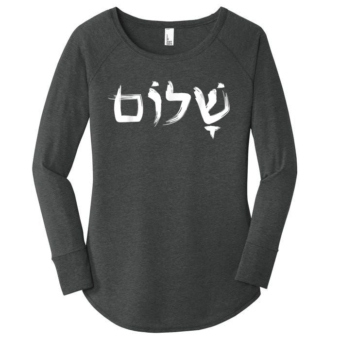 Shalom In Hebrew Letters Women's Perfect Tri Tunic Long Sleeve Shirt